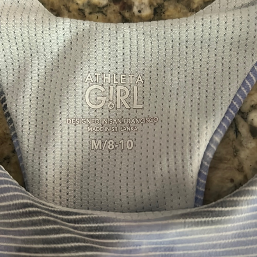 Bundle of 2 Athleta girls tank tops with built in sports bra